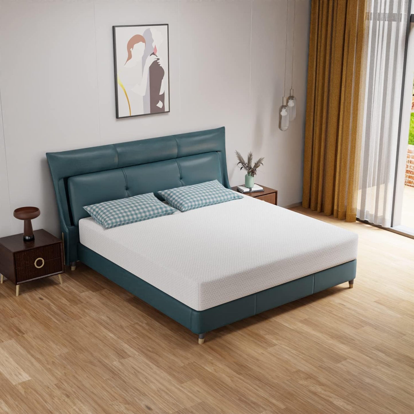 Green Tea Memory Foam Mattress for King Bed Frame Comfort