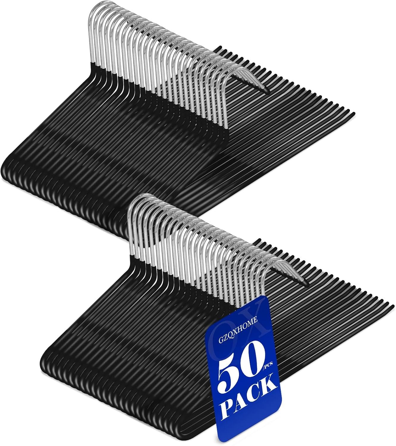 50 Pack Open Ended Pants Hangers with Non Slip Design for Closet