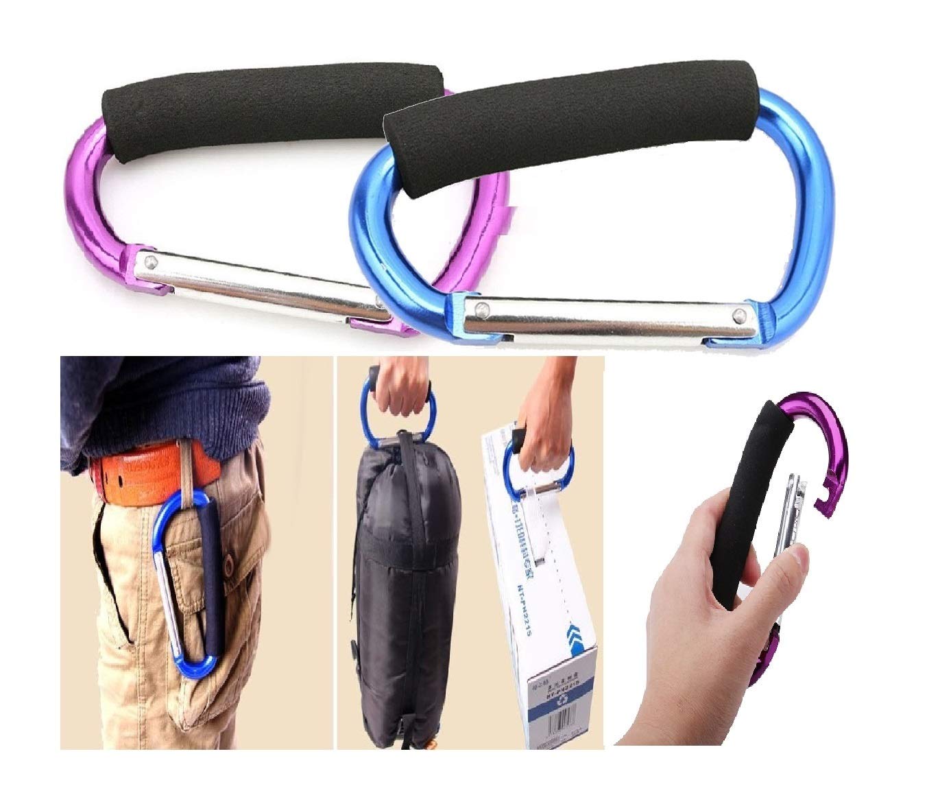 Mommy Must-Have: 2 Pack Stroller Hooks for Easy Bag Storage
