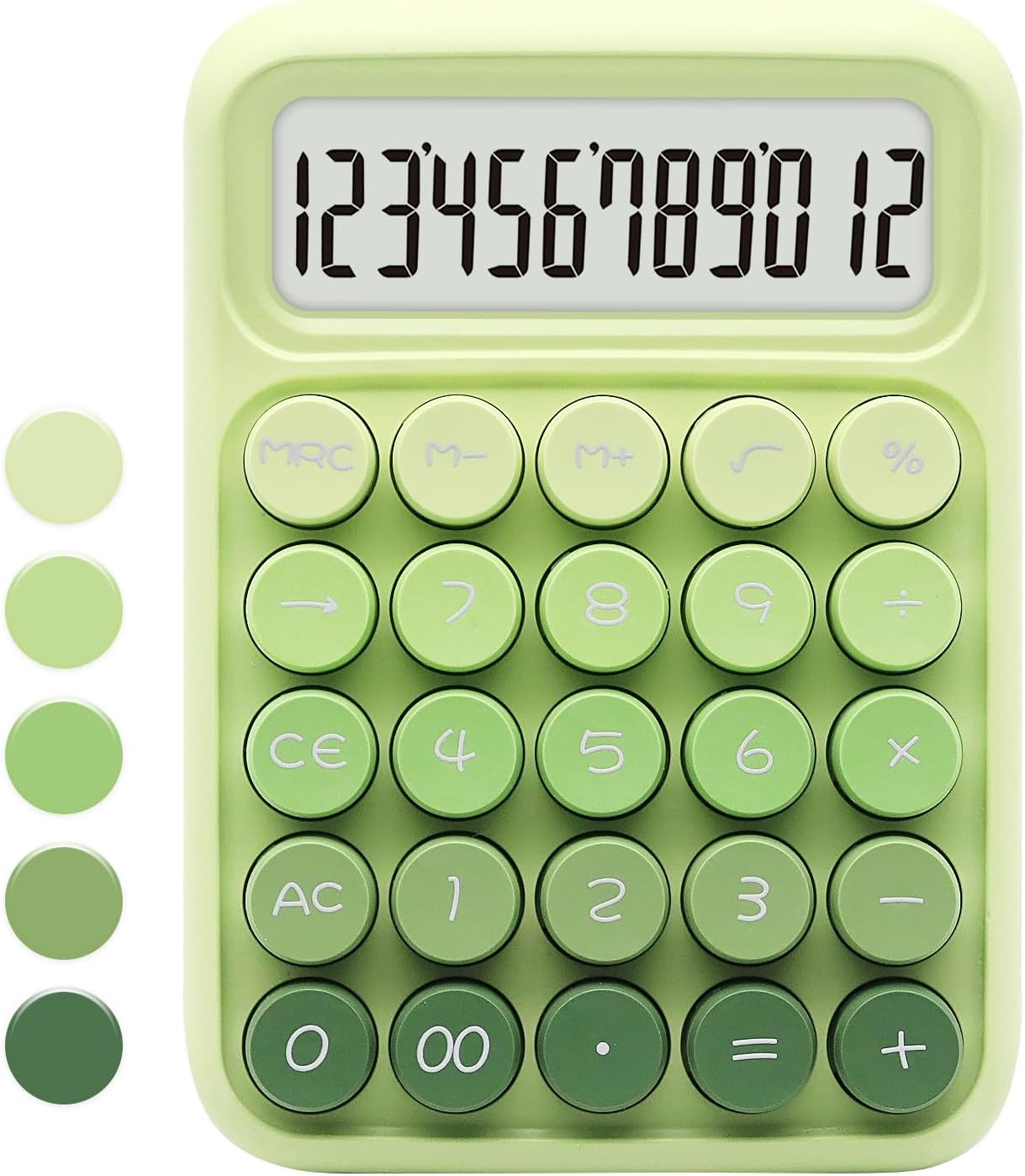 12-Digit Gradient Green Calculator - Big Buttons, UPIHO!