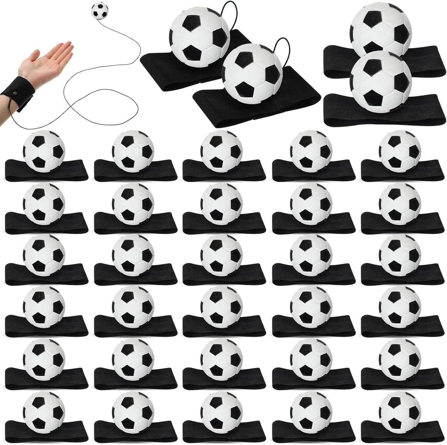 30 Pcs Wrist Return Balls for Soccer Practice and Fun