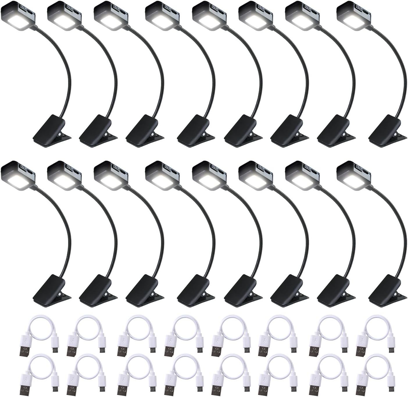 Rechargeable Book Lights for Reading at Night - 16 Pack