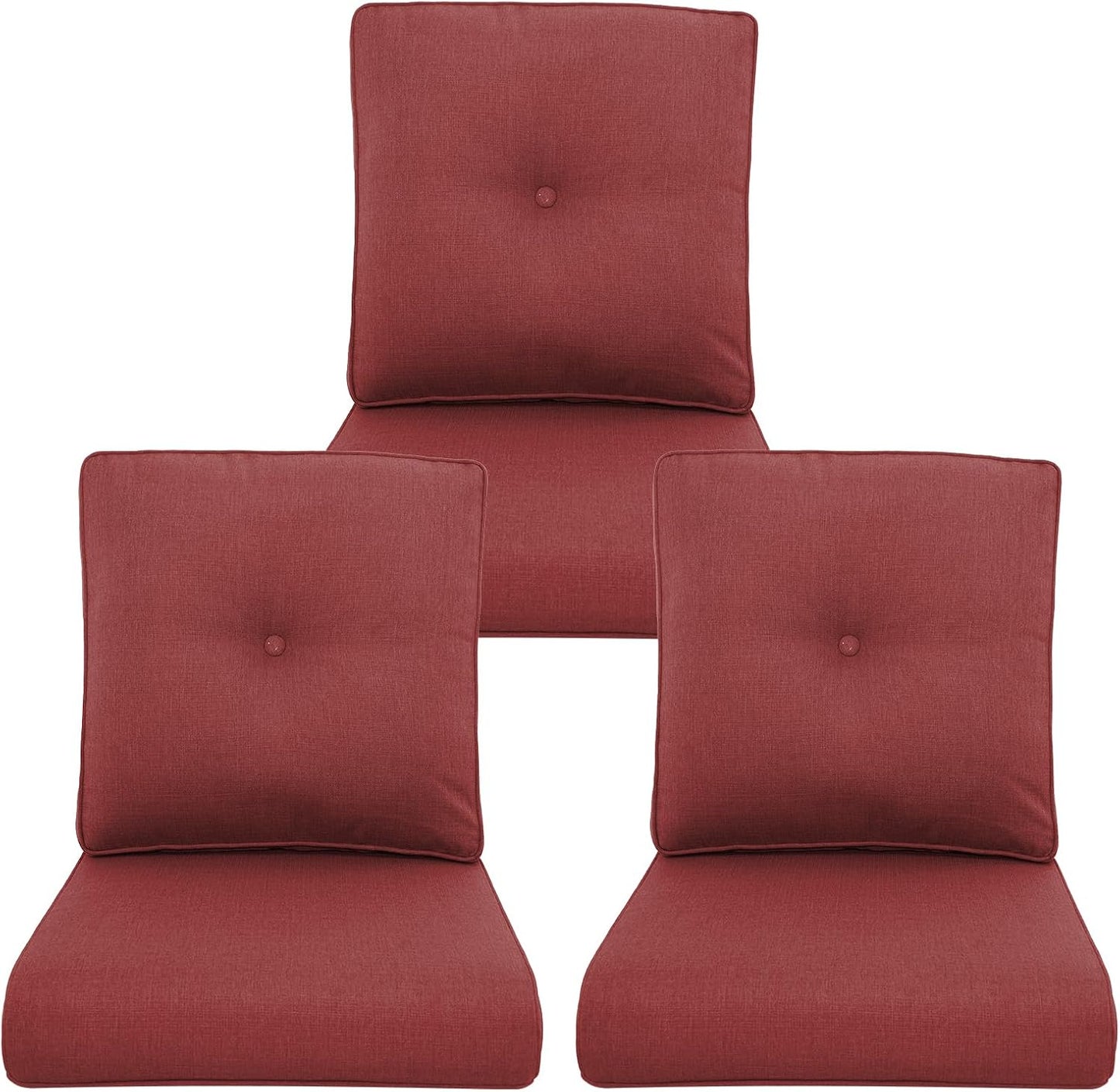 Outdoor Chair Cushions 3 Packs for High Back Patio Furniture