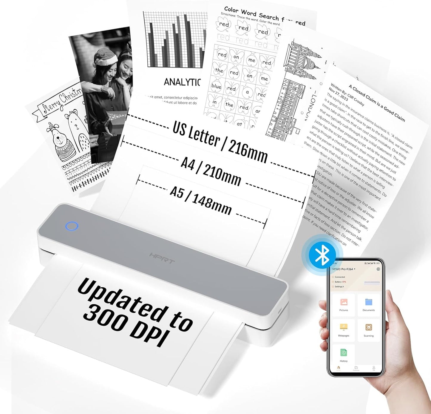 Wireless Travel Printer for Inkless Printing