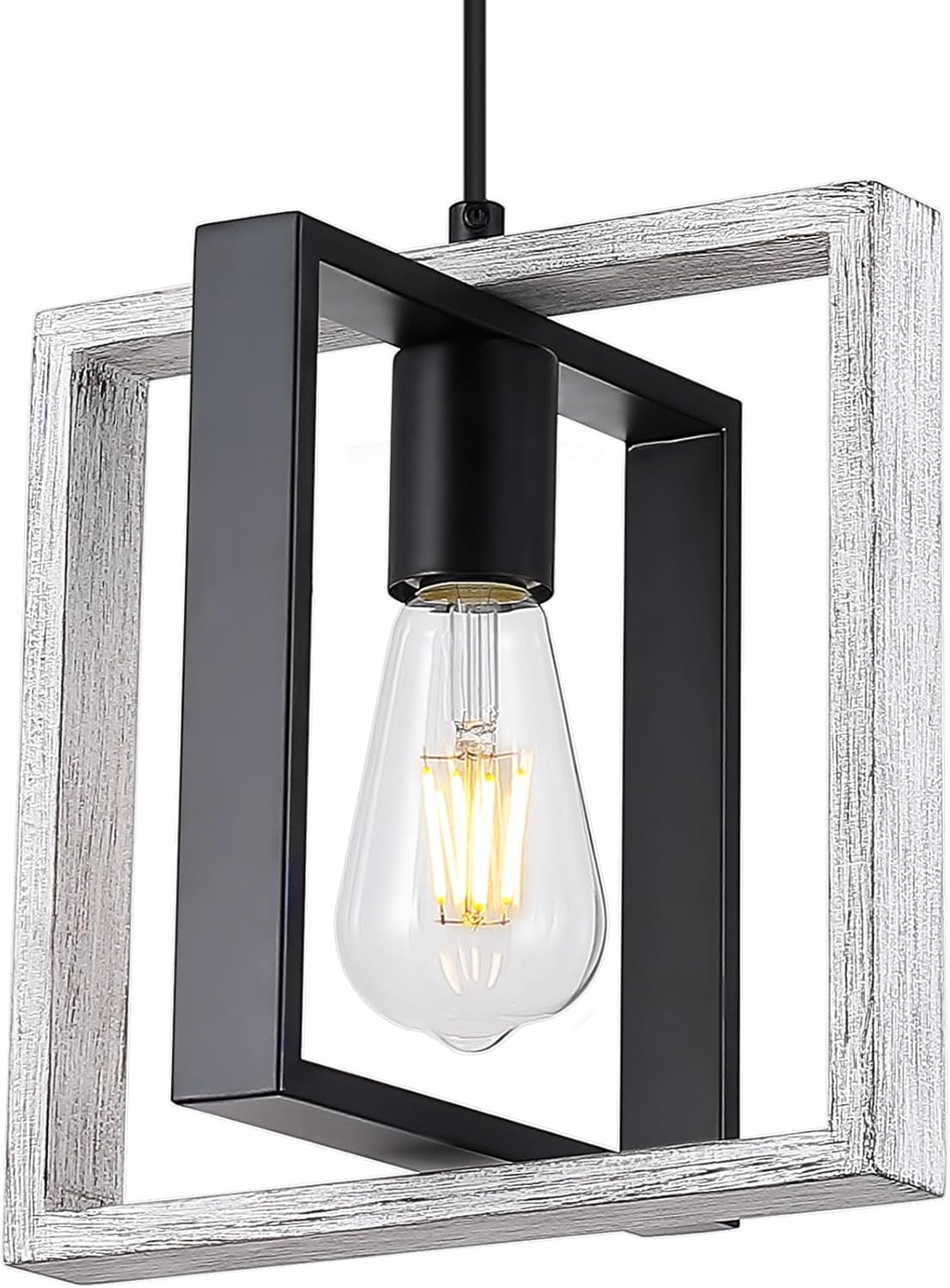 9MMML Wood Pendant Light for Kitchen Island and Dining Room