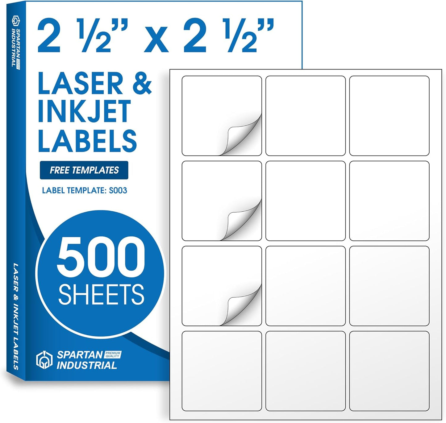 2 1/2 X 2 1/2 Square Printable Labels for Custom Designs