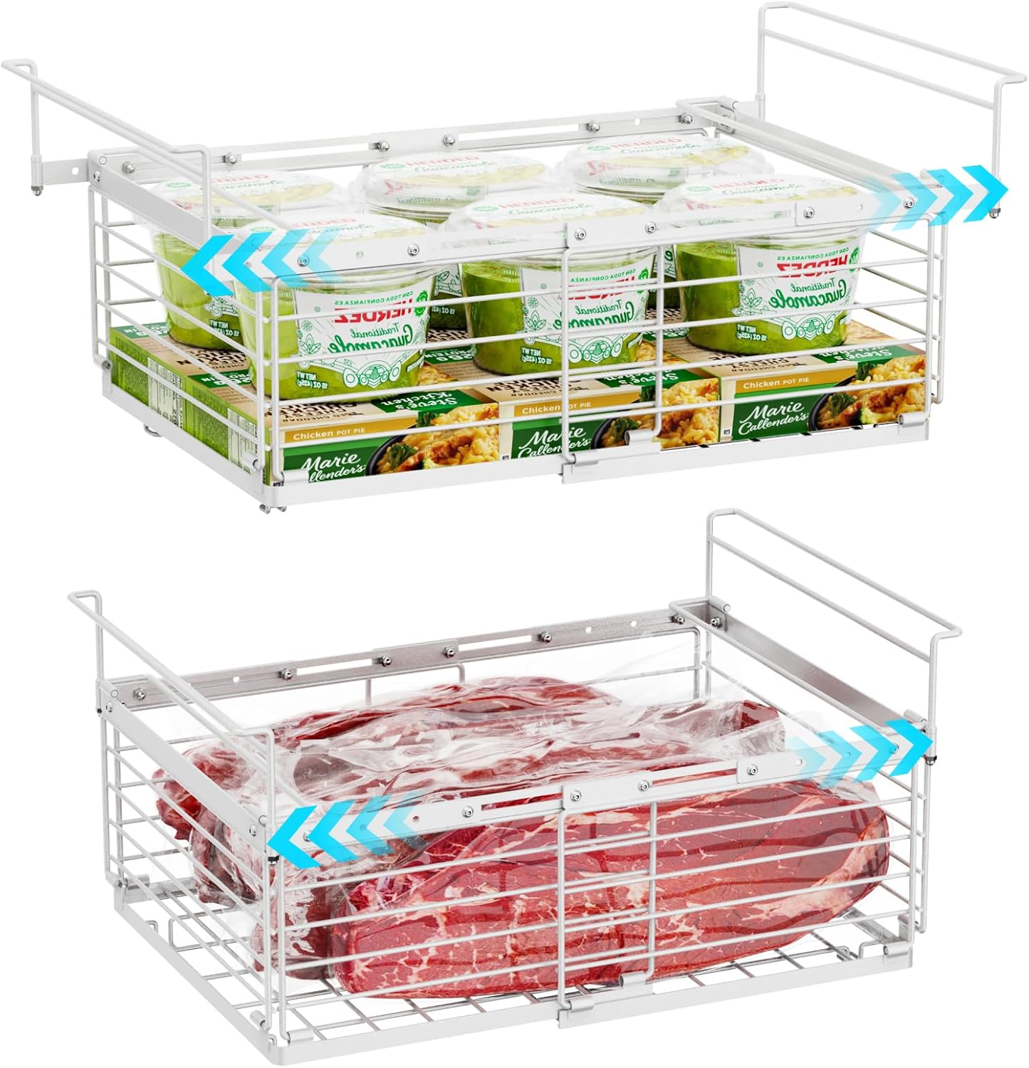 iSPECLE Chest Freezer Organizer Bins for Efficient Food Storage