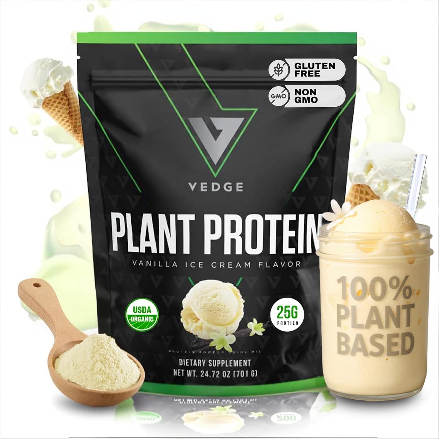 Vedge Vegan Protein Powder - Organic Plant-Based Protein Blend