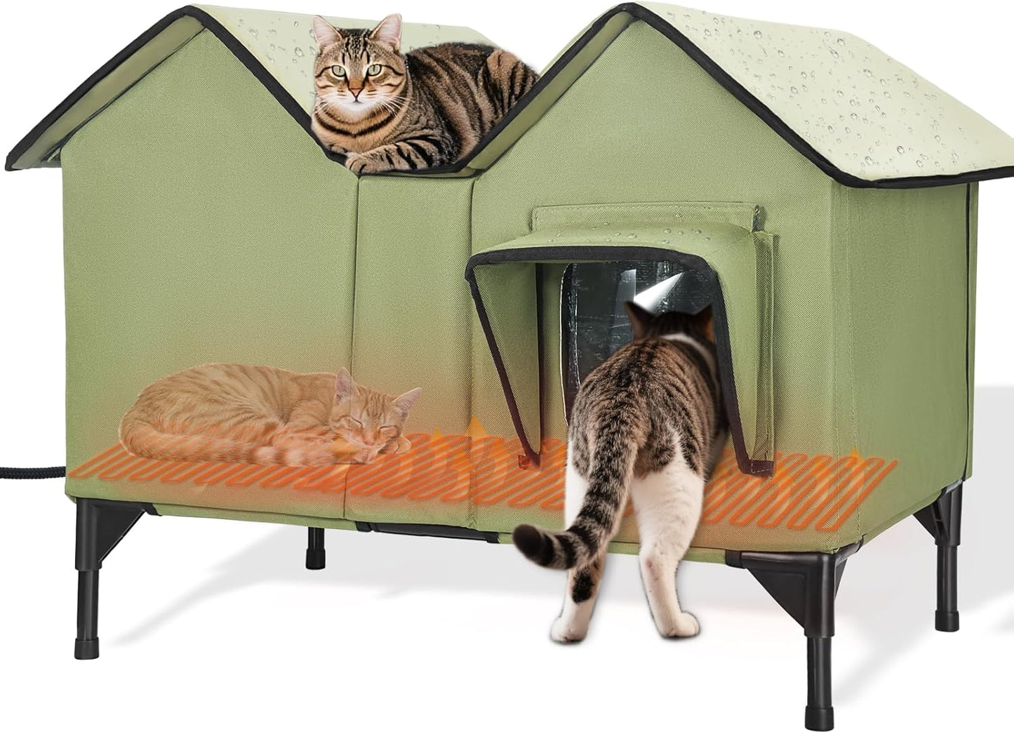 Extra Large Heated Outdoor Cat House for Winter Comfort