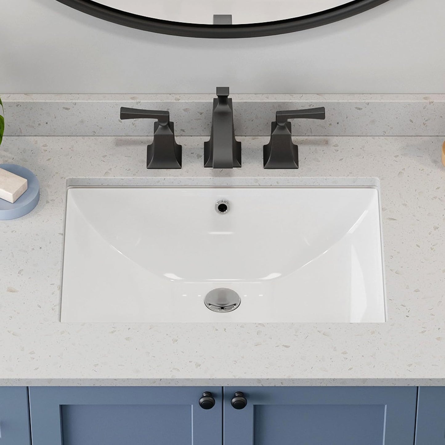 HOROW 24 Inch Undermount Bathroom Sink with Deep Basin Design