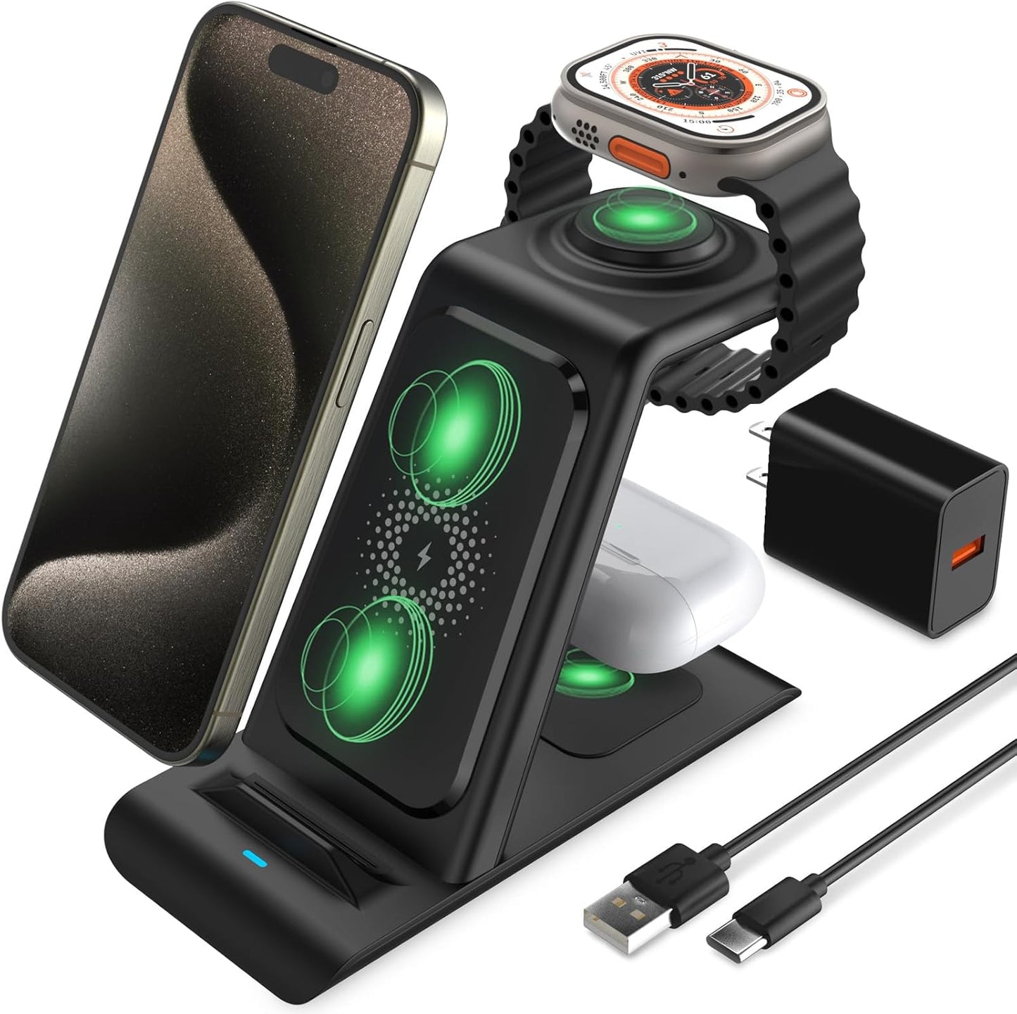 HATALKIN 3-in-1 Fast Wireless Charger