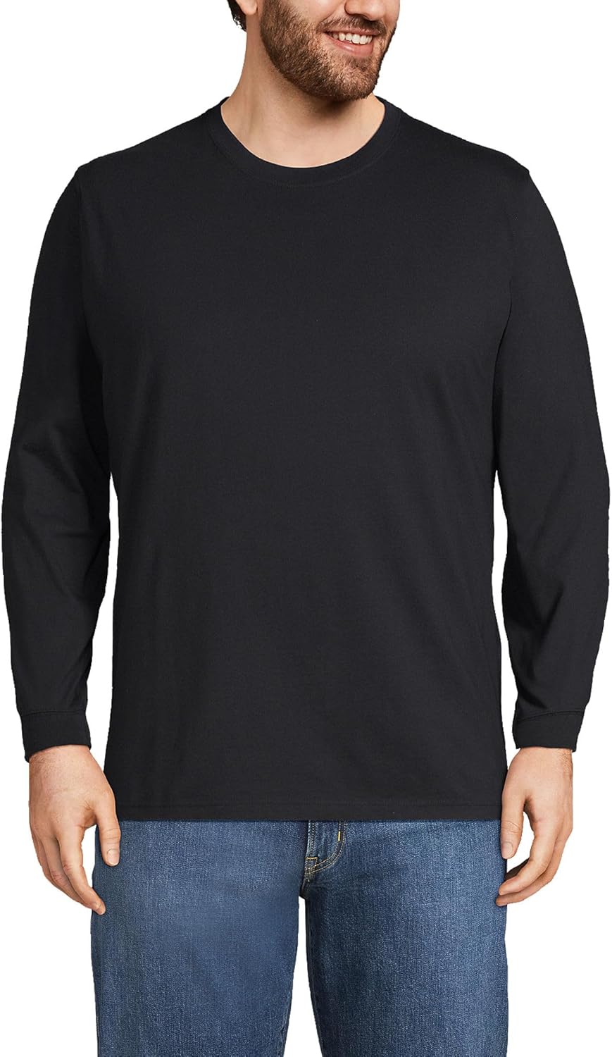 Lands' End Men's Super-T Long Sleeve T-Shirt for Everyday Comfort