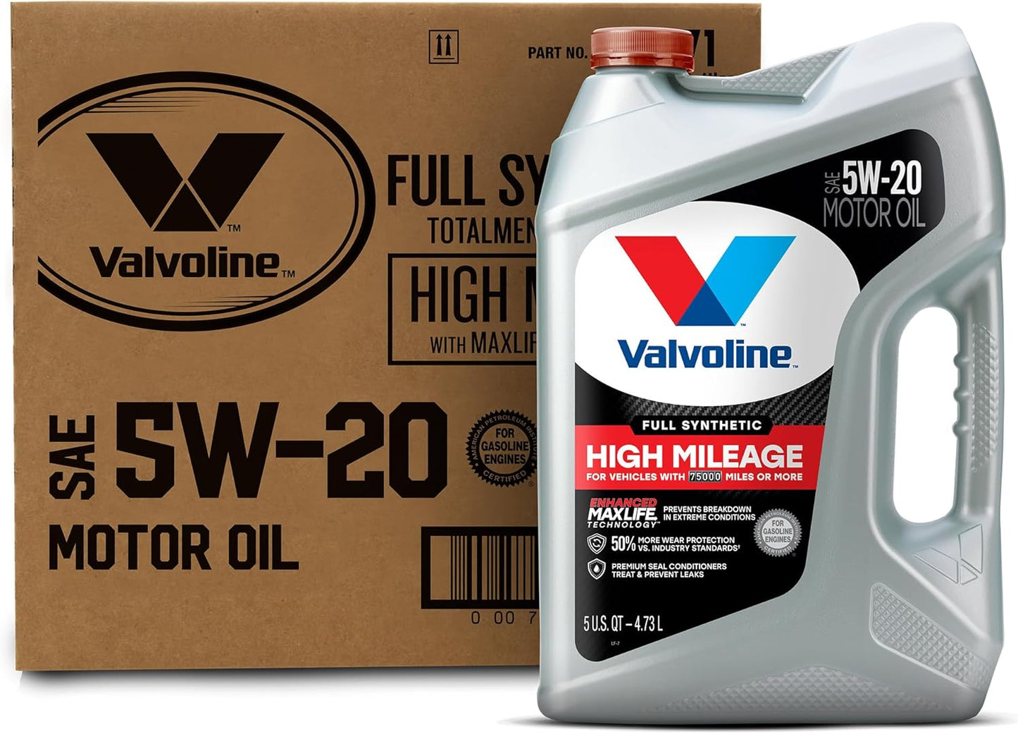 Valvoline Full Synthetic High Mileage Motor Oil 5W-20 for Longevity
