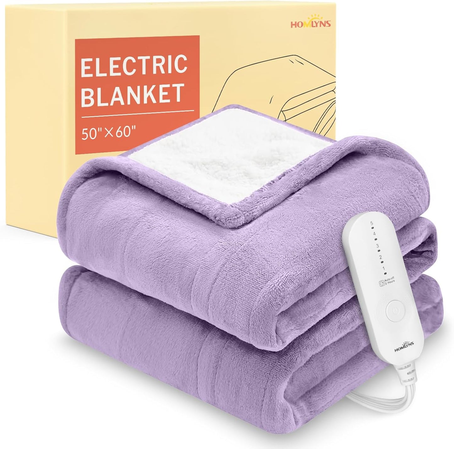 HOMLYNS LuxeHeat Heated Blanket: Cozy Comfort & Customizable Warmth