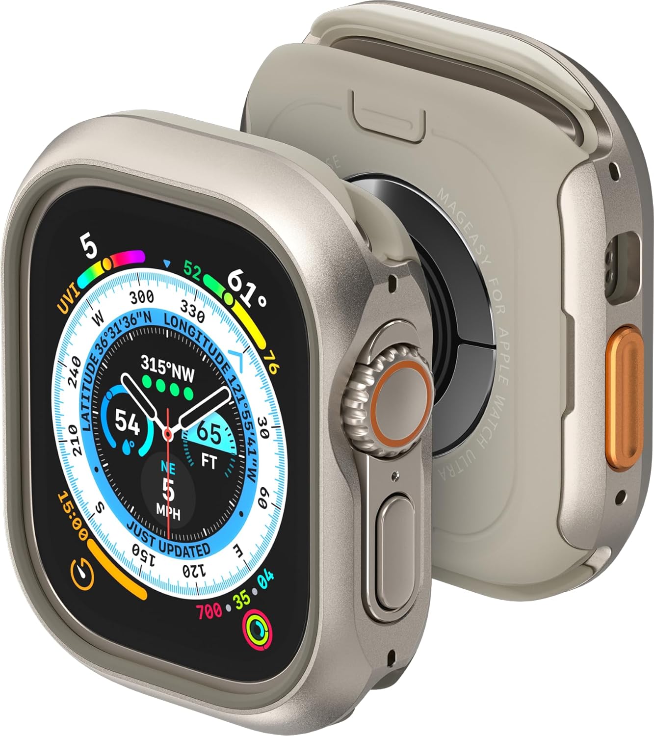 MAGEASY Aircraft-Grade Aluminum Rugged Case for Apple Watch Ultra