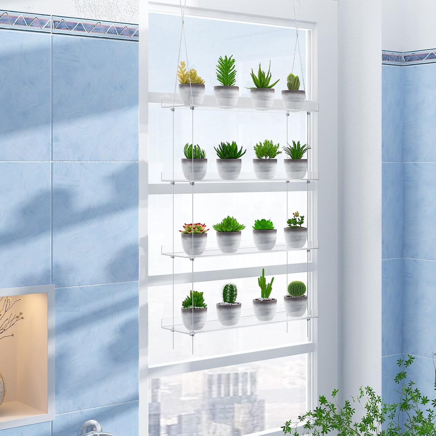 4-Tier Clear Plant Shelves for Indoor Herb and Succulent Display