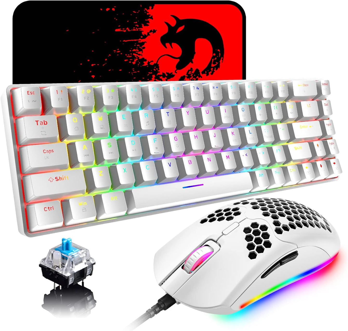65% Wired Gaming Mechanical Keyboard and Mouse Combo for Gamers