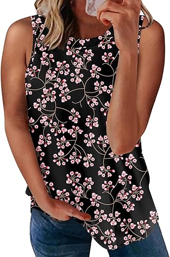 LONGYUAN Womens Summer Sleeveless Tank Tops Casual Tunic T Shirts