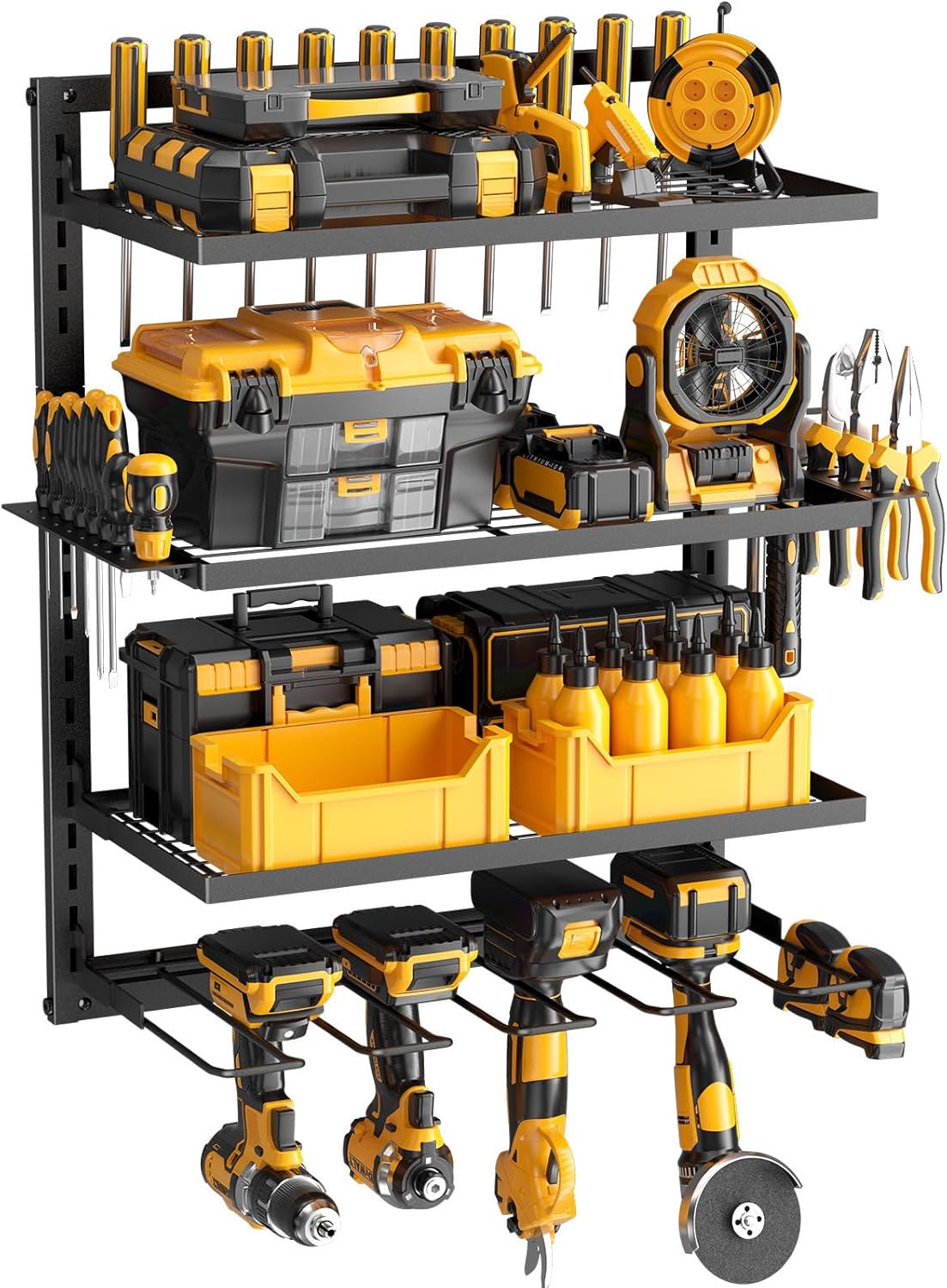 Adjustable Wall Mount Tool Organizer - Keep Your Garage Tidy!