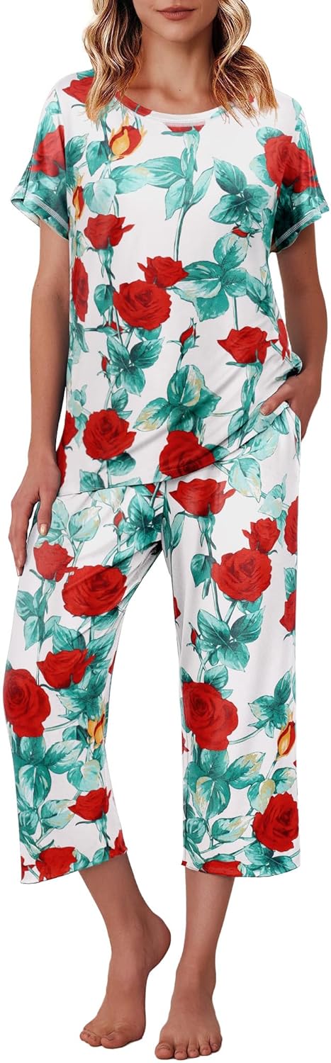 Ekouaer Women's Capri Pajama Sets for Comfort and Style