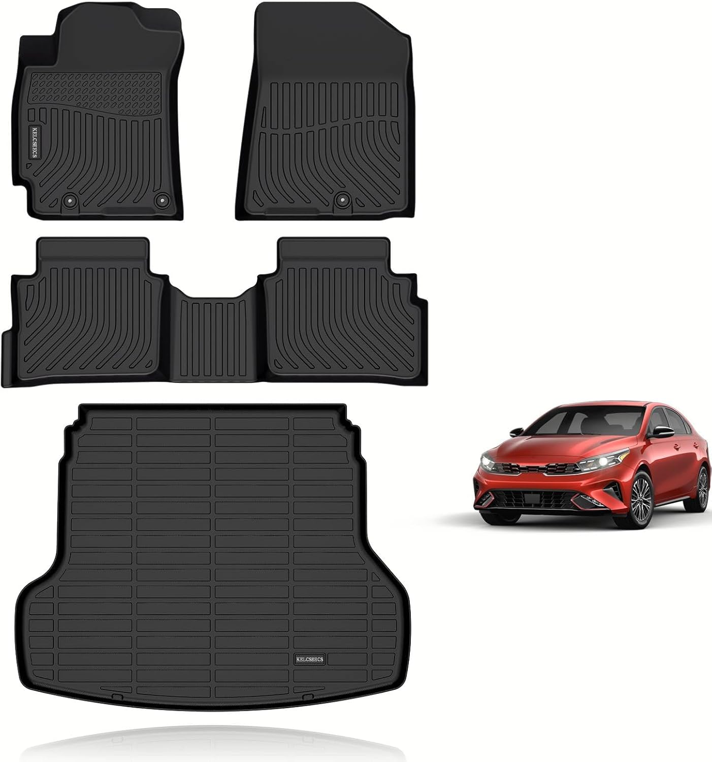 KELCSEECS Floor Mats for Kia Forte 2024-2019 All Weather Protection