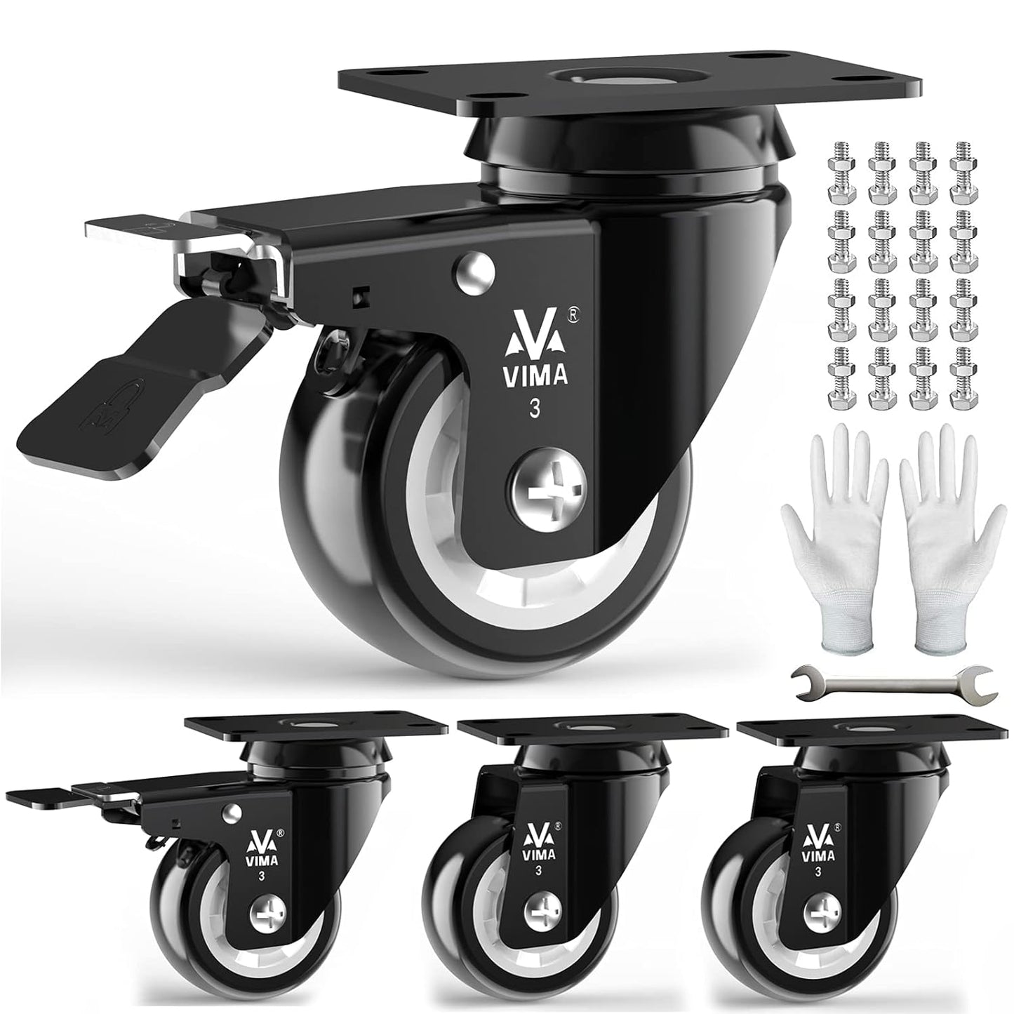 Heavy Duty Plate Caster Wheels for Smooth and Quiet Mobility