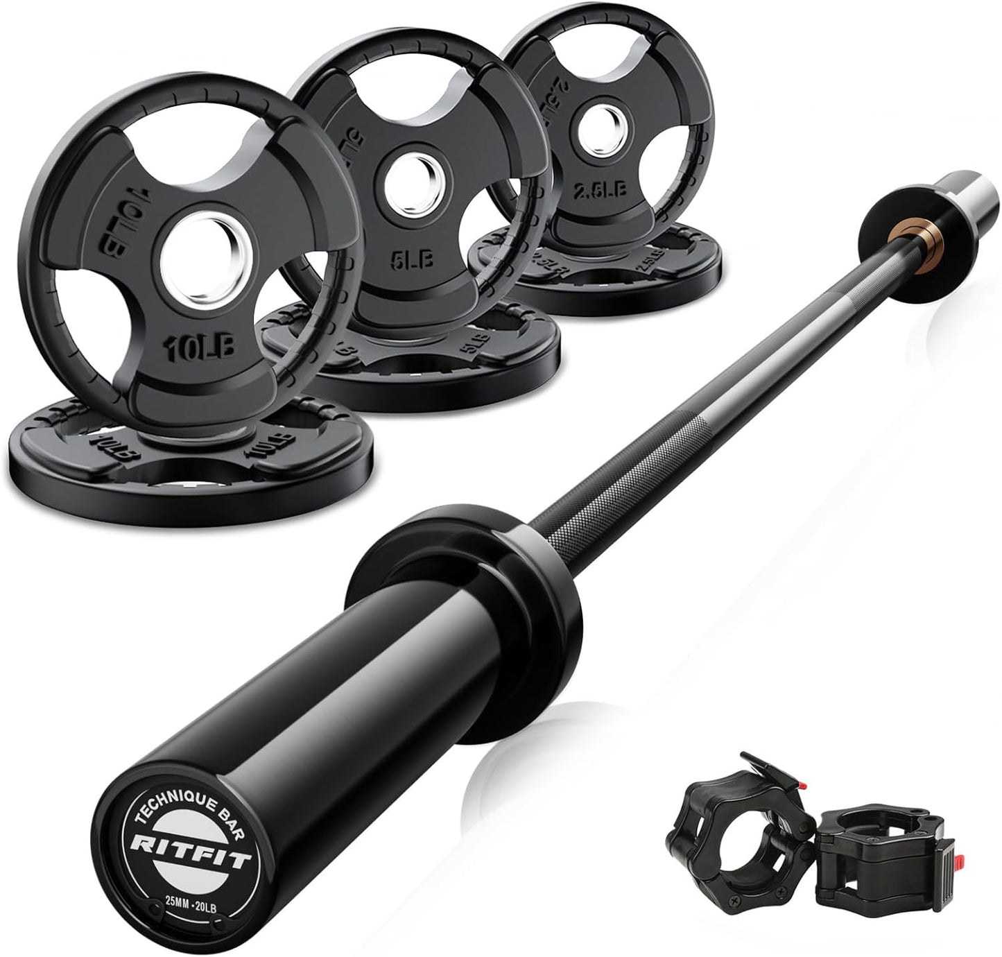 RitFit Barbell Weight Set - Perfect for Home Gym Workouts