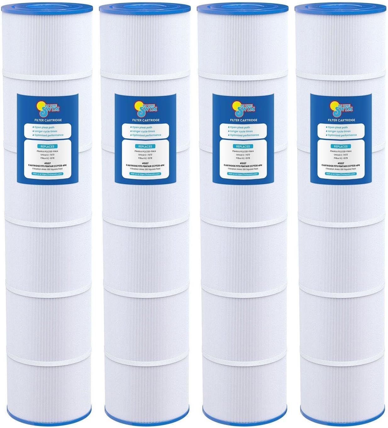 In The Swim Standard Pool Filter Cartridge 4-Pack for CCP520