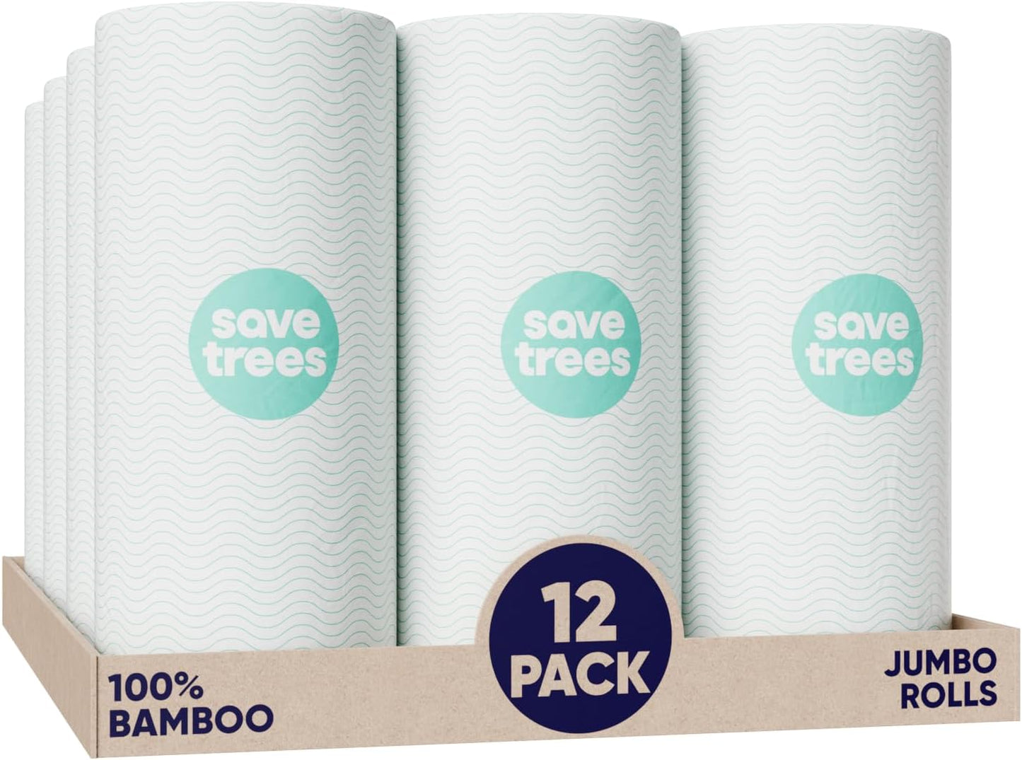 Save Trees Bamboo Paper Towels - Eco-Friendly Ultra Absorbent Rolls