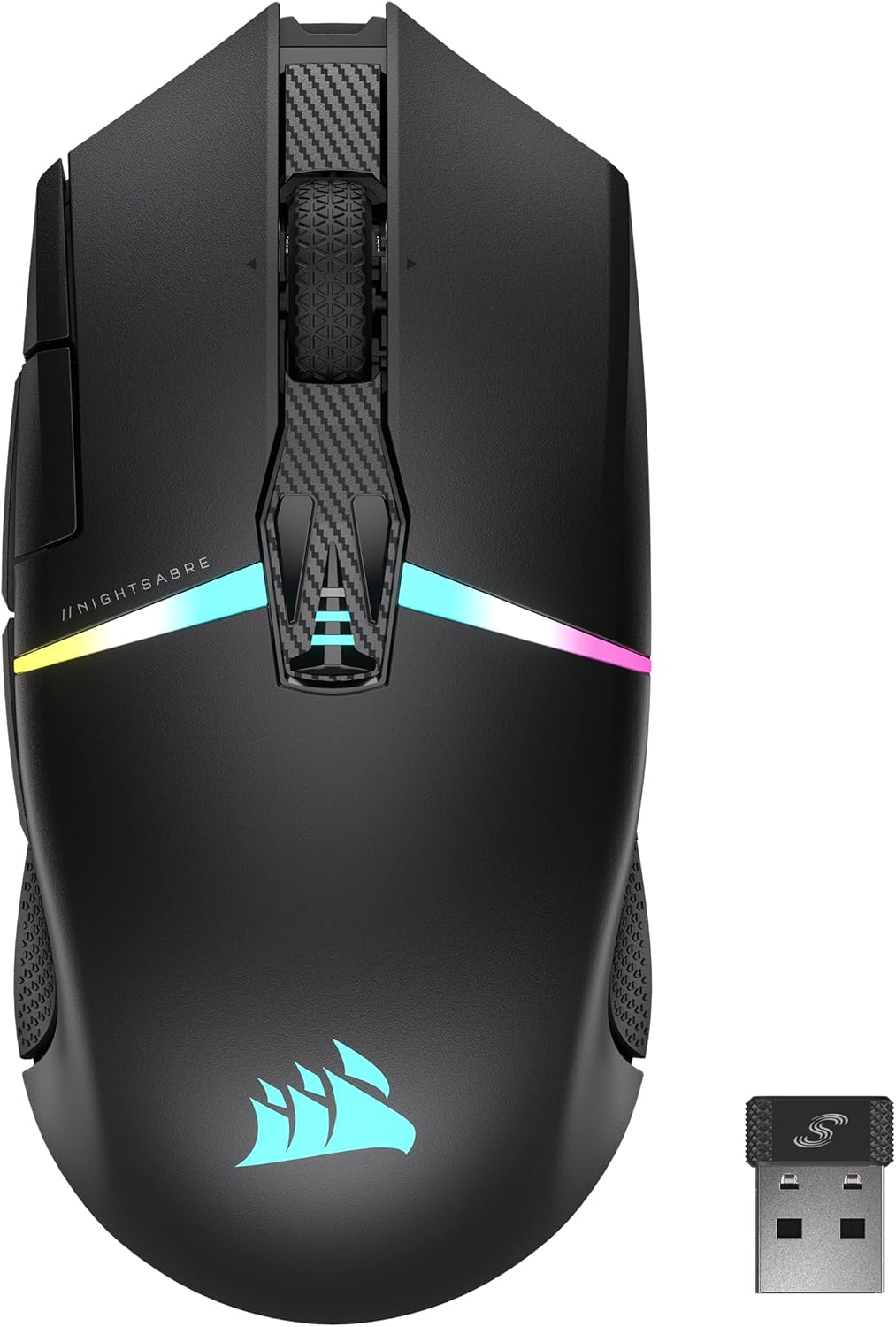 Corsair NIGHTSABRE RGB Wireless - 26,000 DPI Gaming Mouse - 100hr Battery