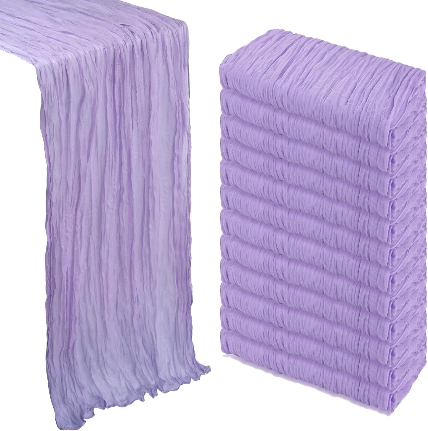 Lilac Purple Cheesecloth Table Runner 12 Pack for Events