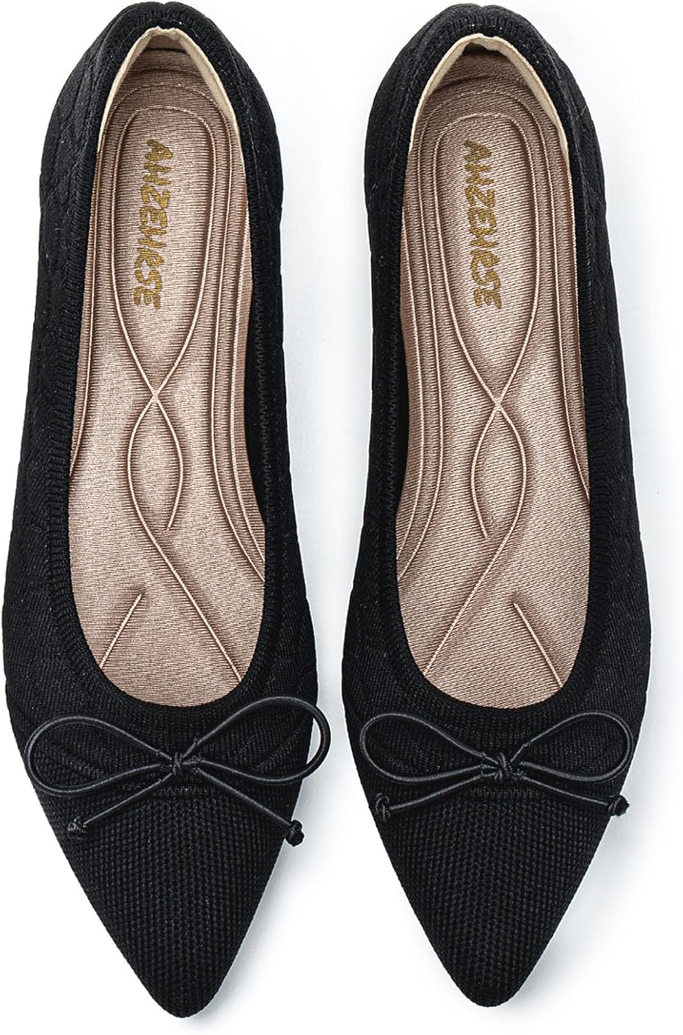 Comfortable Knit Dressy Bow Flats for Women - Classic Style