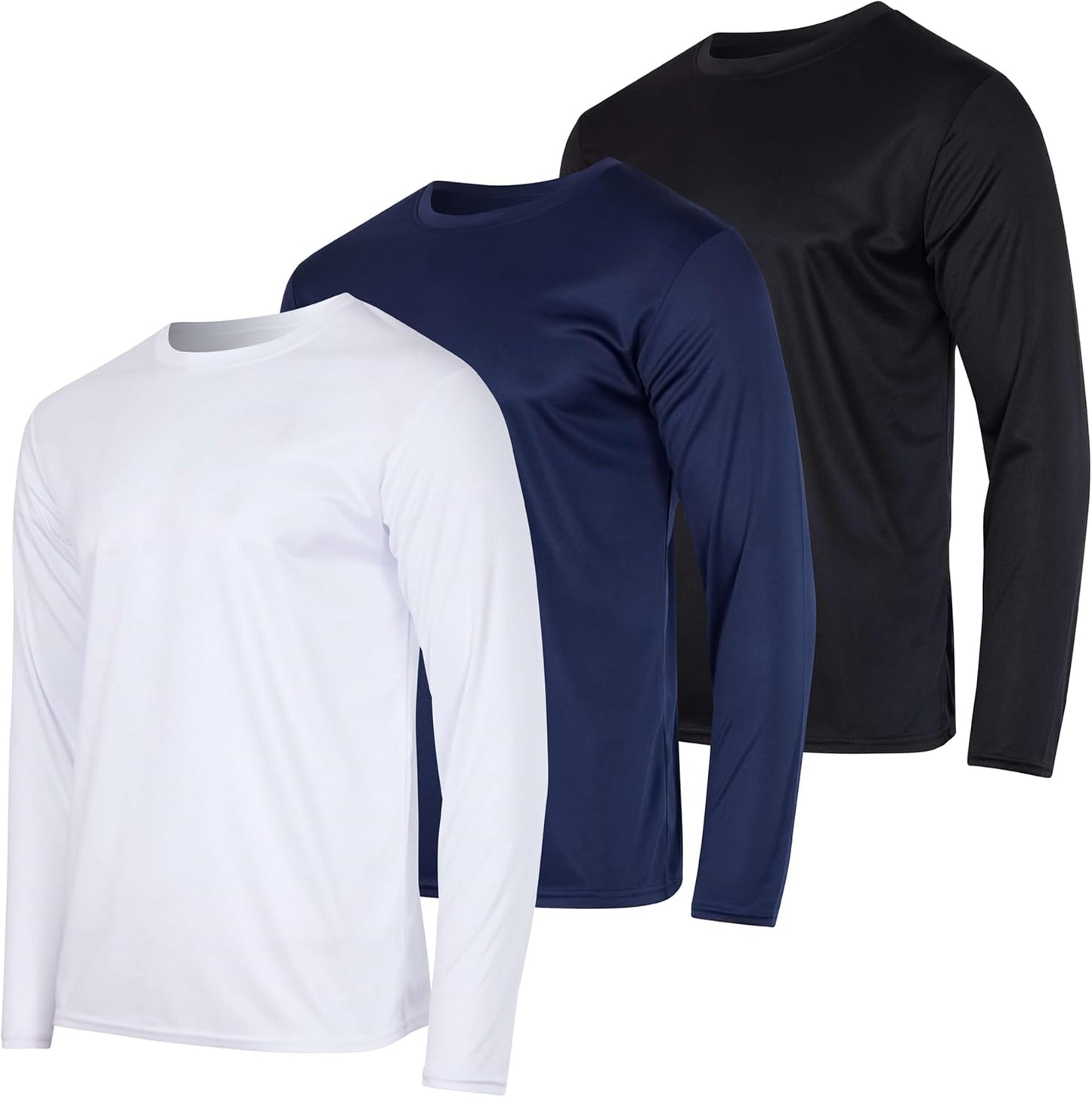 Real Essentials Men's Mesh Quick Dry Long Sleeve T-Shirt Pack