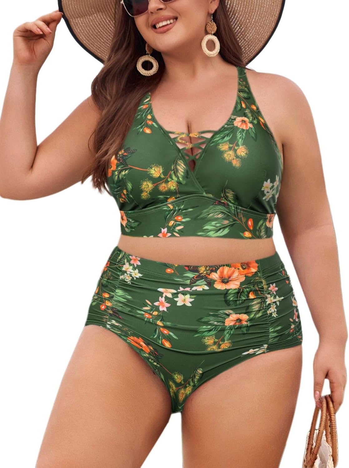 Plus Size Bikini Sets for Women with Tummy Control Design