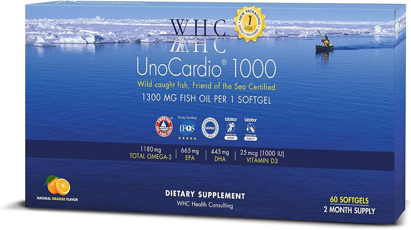 UnoCardio 1000 Fish Oil with Omega-3 for Heart Health