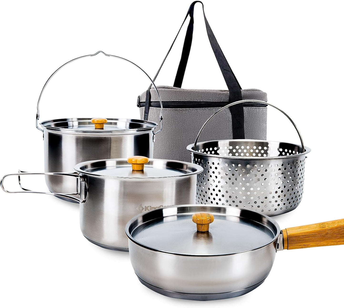 KingCamp Stainless Steel Cookware Set for 4-6