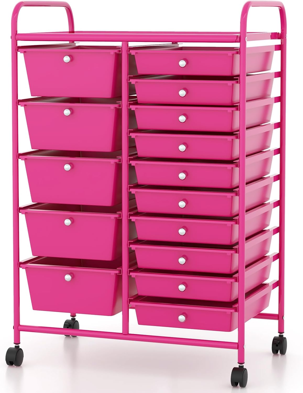COSTWAY 15-Drawer Rolling Storage Cart for Home and Office