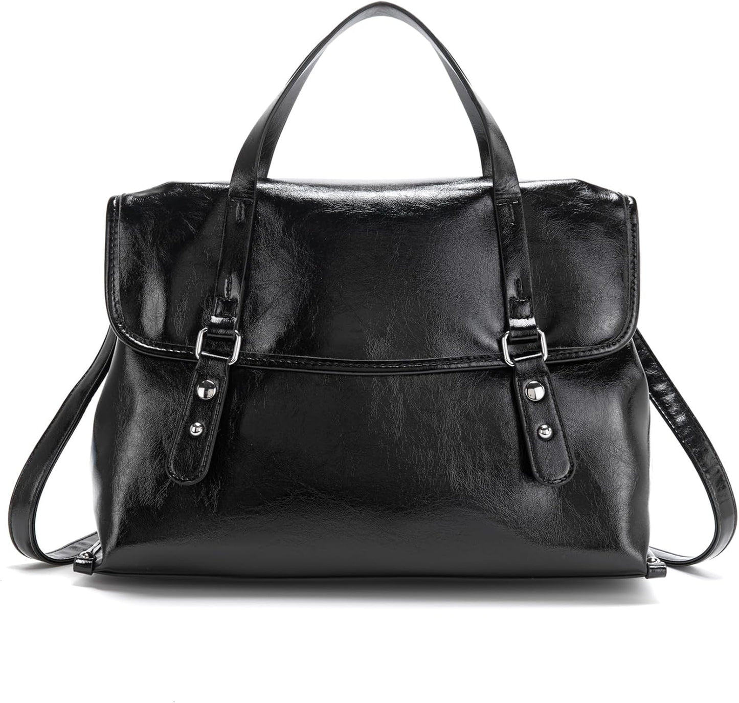 Chic PU Leather Work Tote Shoulder Bag for Women Casual Use