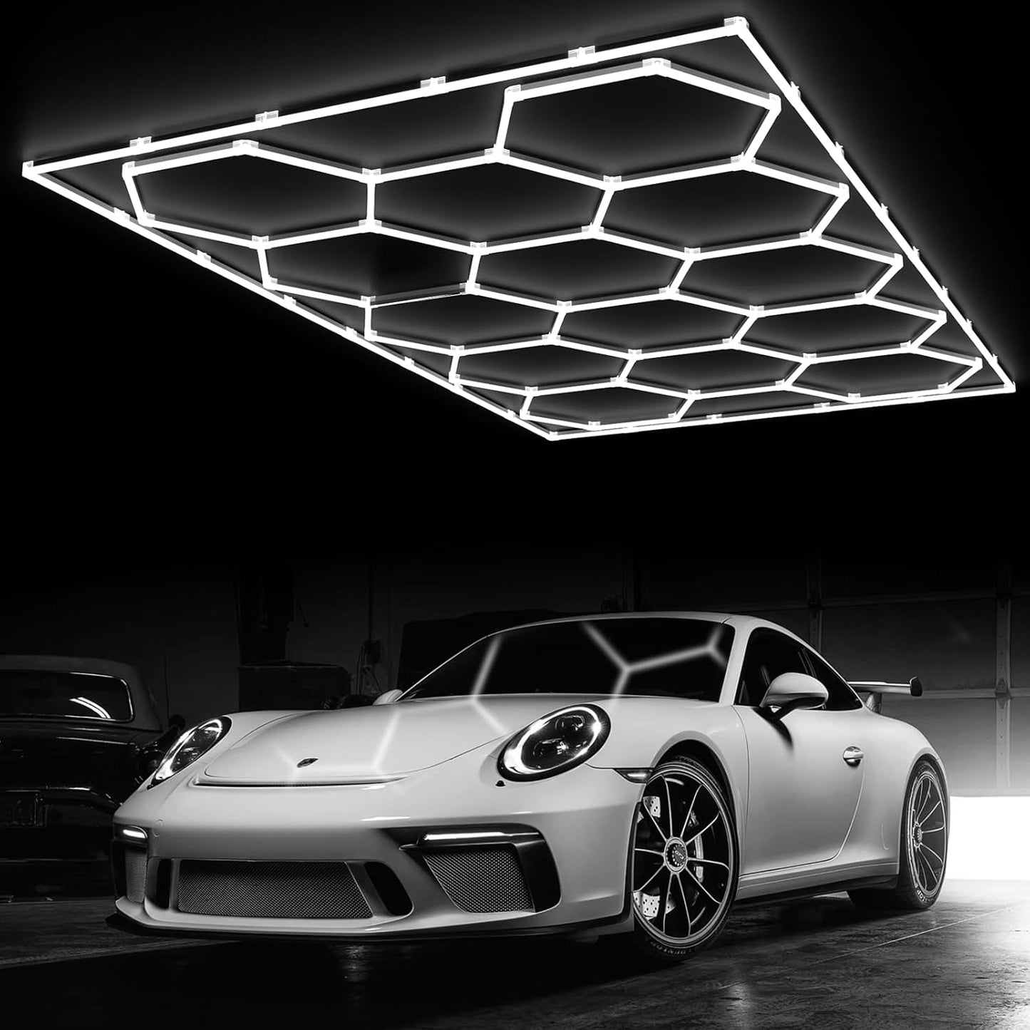 Hexagon Garage Lights - 14 Grids LED Honeycomb Lighting