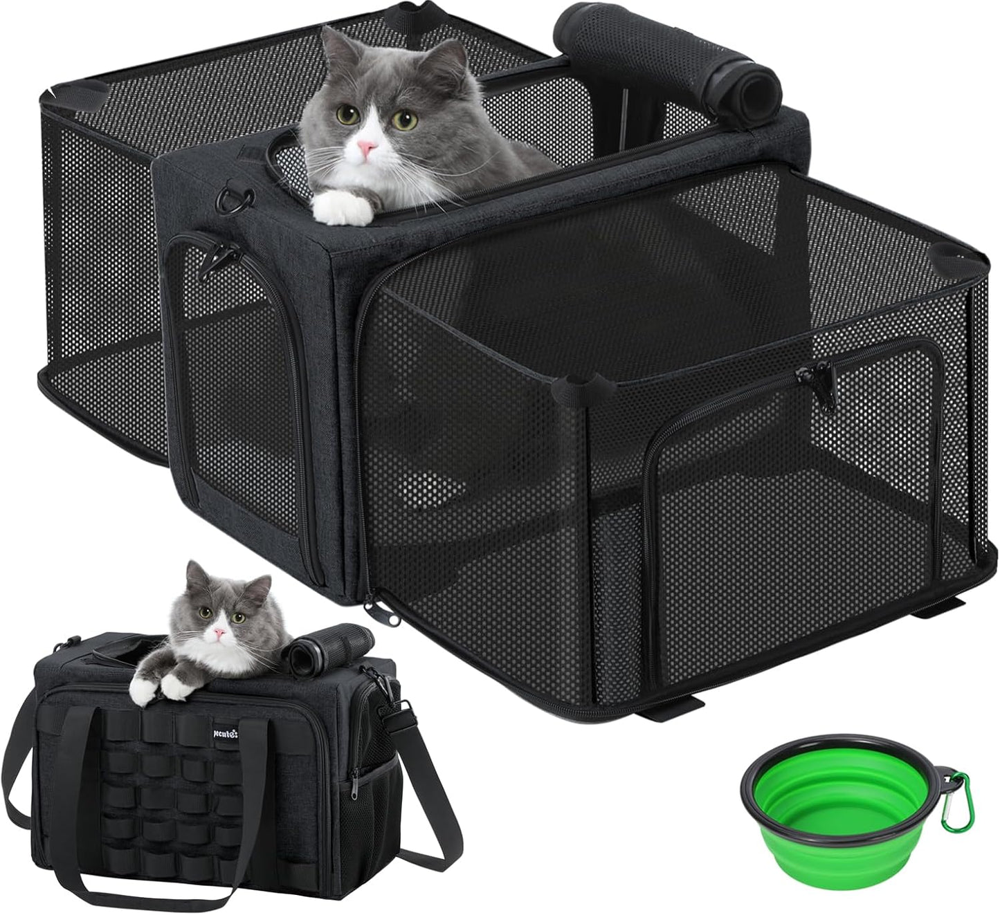 Pecute Cat Carrier Expandable for Travel and Outdoor Adventures