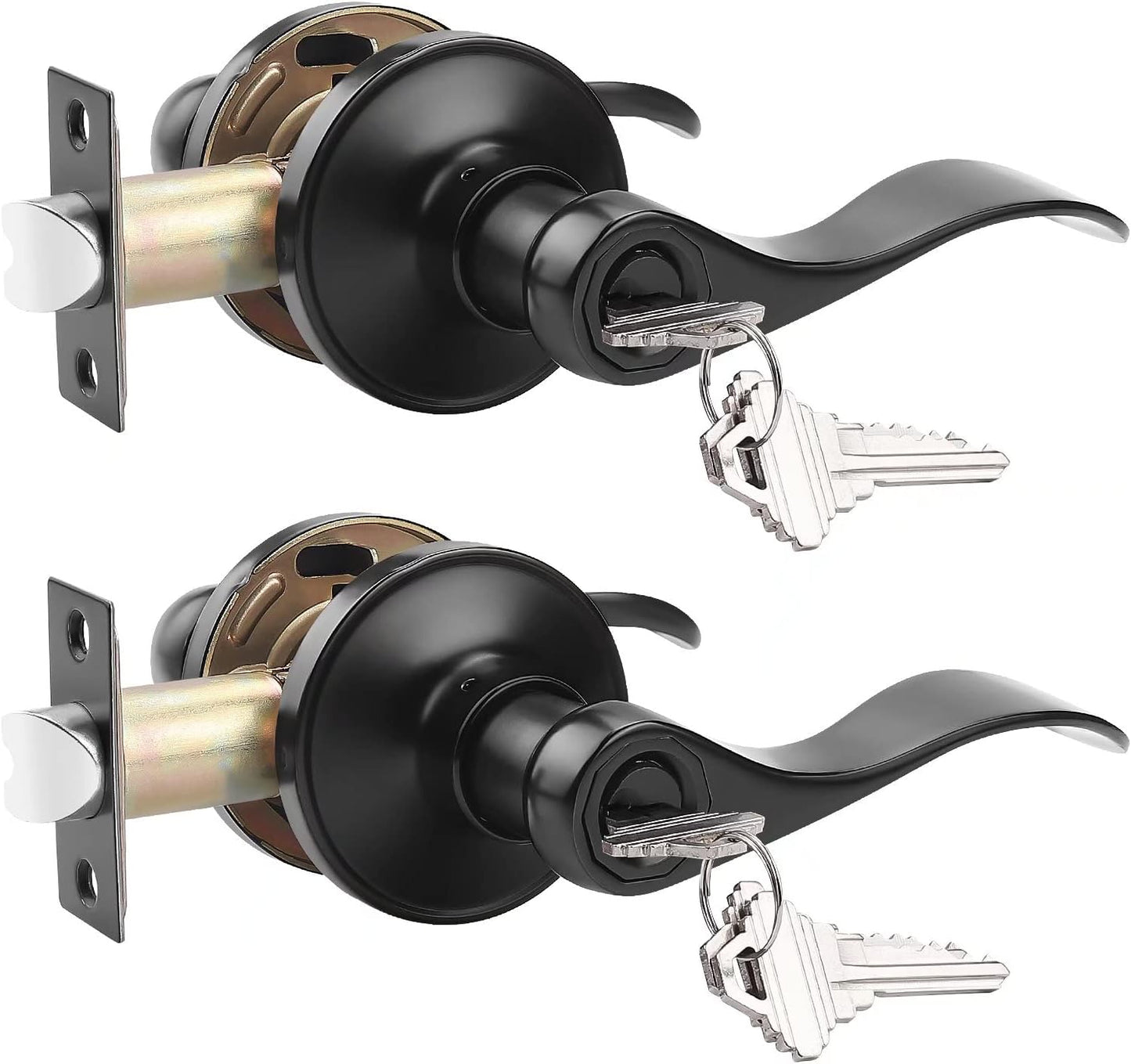Probrico Keyed Alike Entry Door Lever with 3 Combo Keys