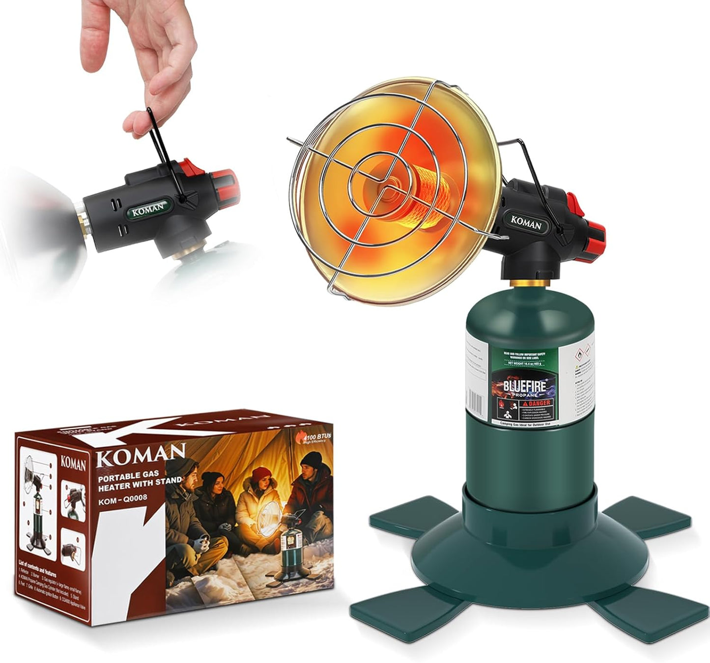 KOMAN Portable Propane Heater: Stay Warm Anywhere!
