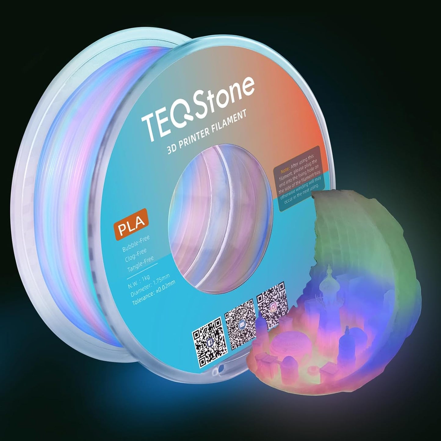 Glow in The Dark PLA Filament 1.75mm for Stunning Prints