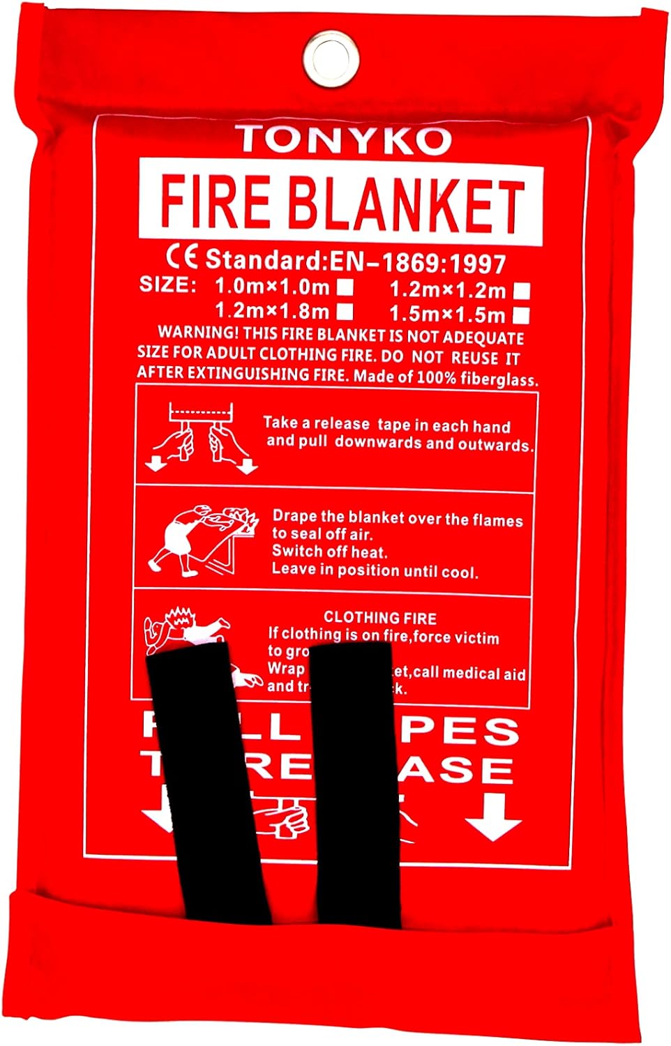 TONYKO Fiberglass Fire Blanket for Emergency Survival Protection