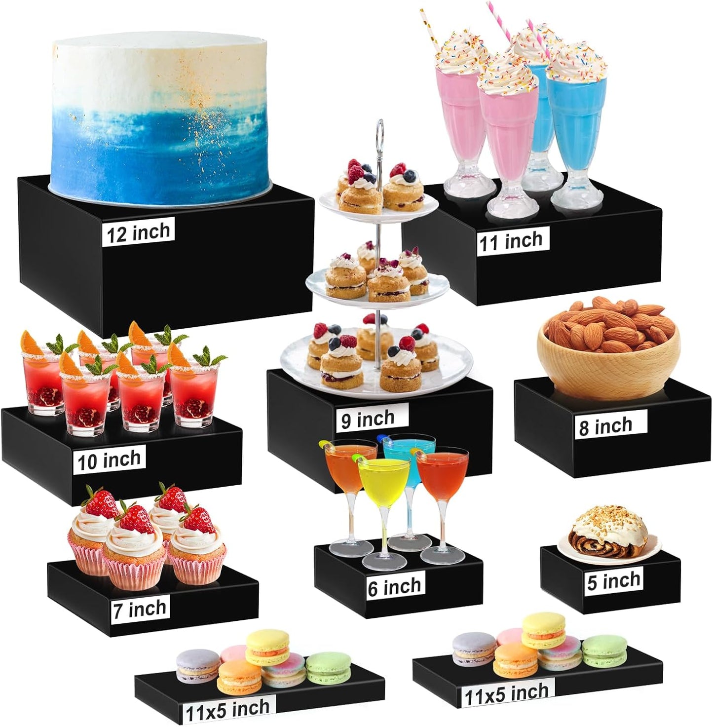 10PCS Buffet Risers for Elegant Display at Events and Gatherings