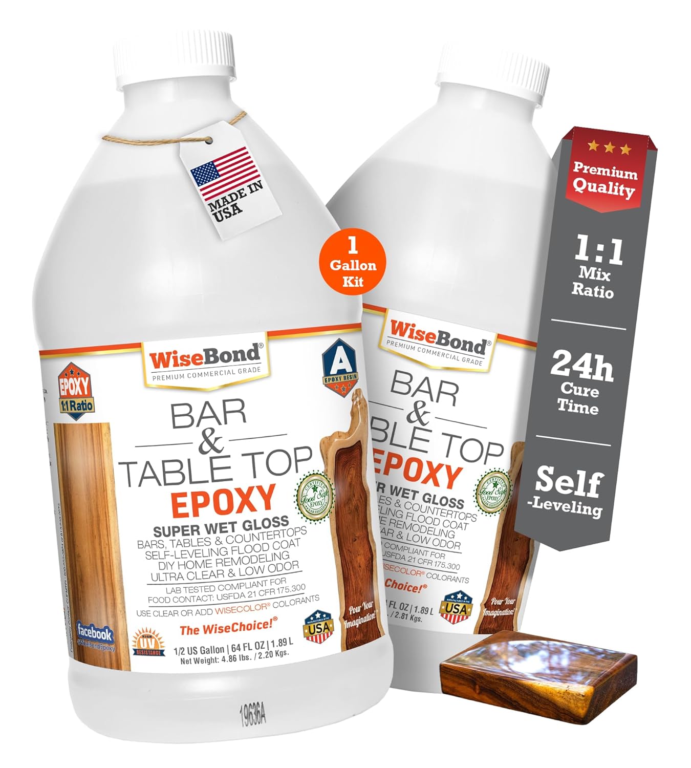 WiseBond Table Top Epoxy Resin Kit for DIY Projects and Coating