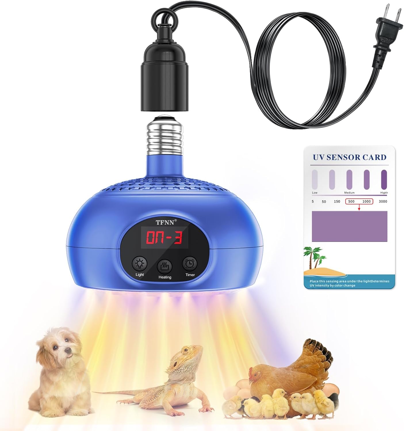 Portable Greenhouse Heater - UVA UVB Lamp with Timer