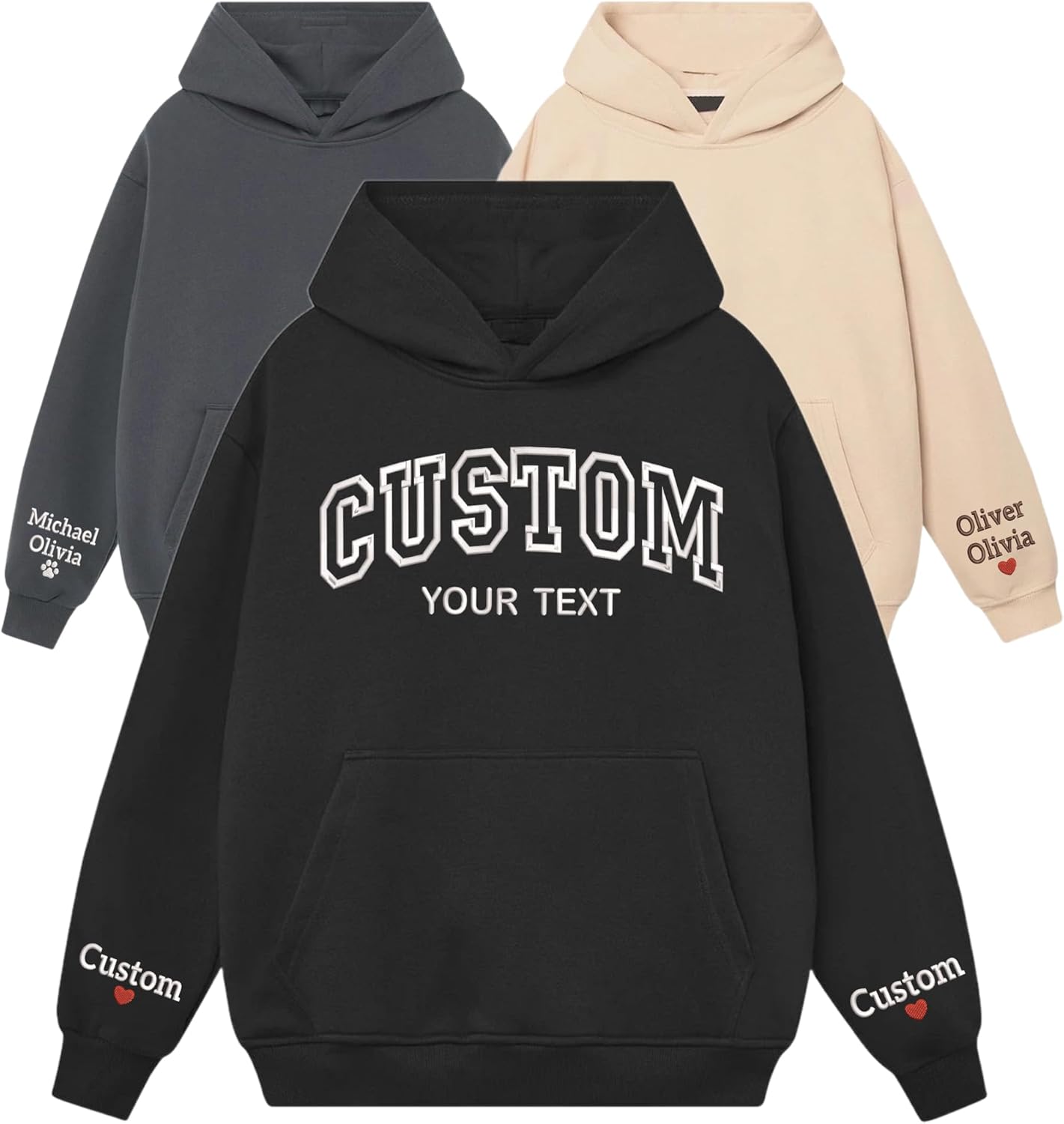 Personalized Embroidered Unisex Hoodies - Design Your Own! Ideal for Gifts