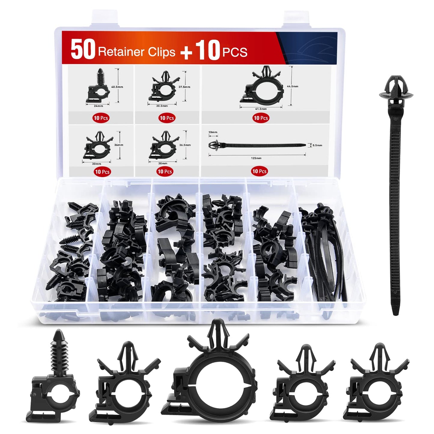 Universal Car Wire Routing Kit - 60Pc Nilight