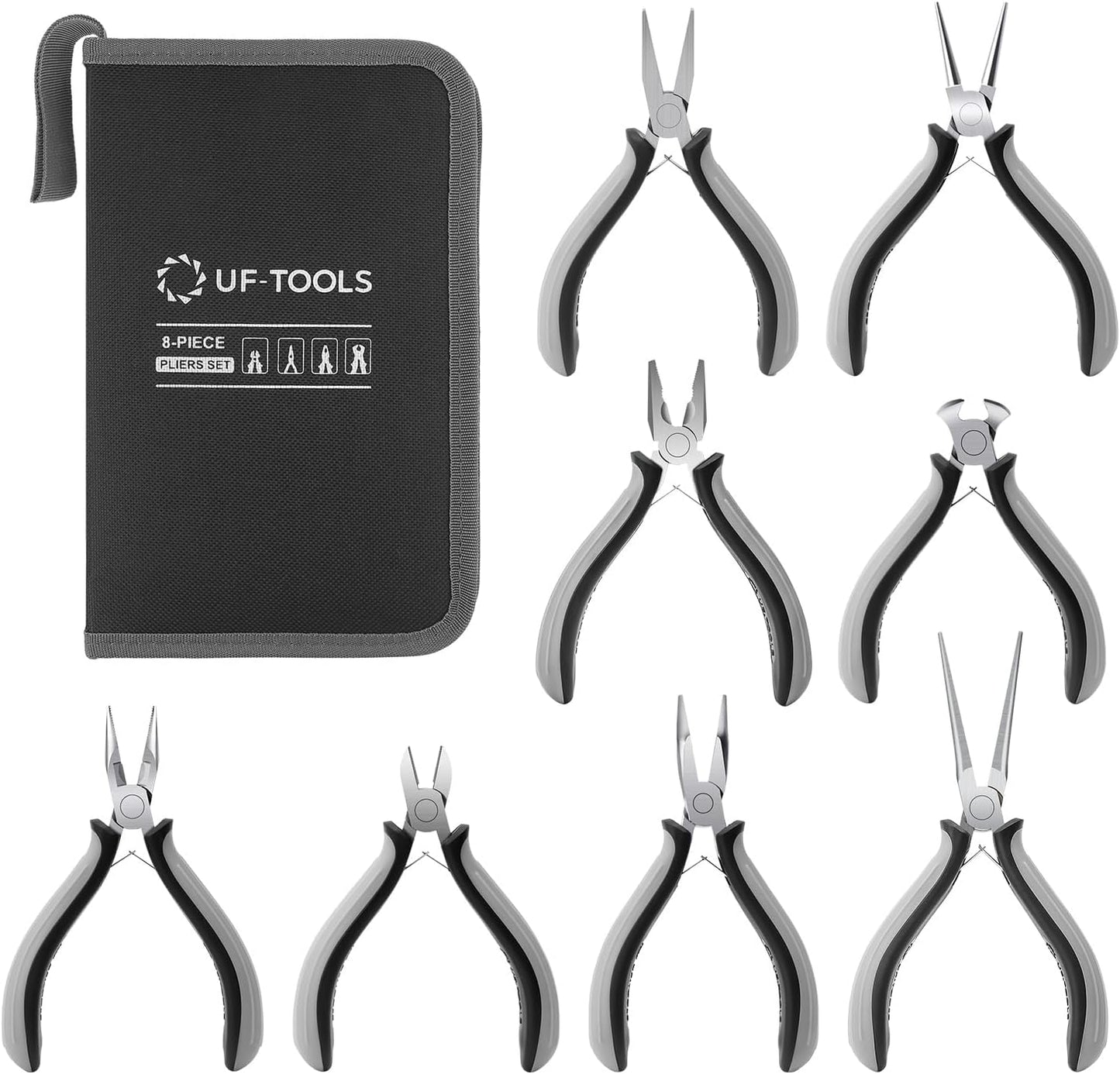 SOONAN 8 Pieces Mini Pliers Set for Jewelry Making and Repairs